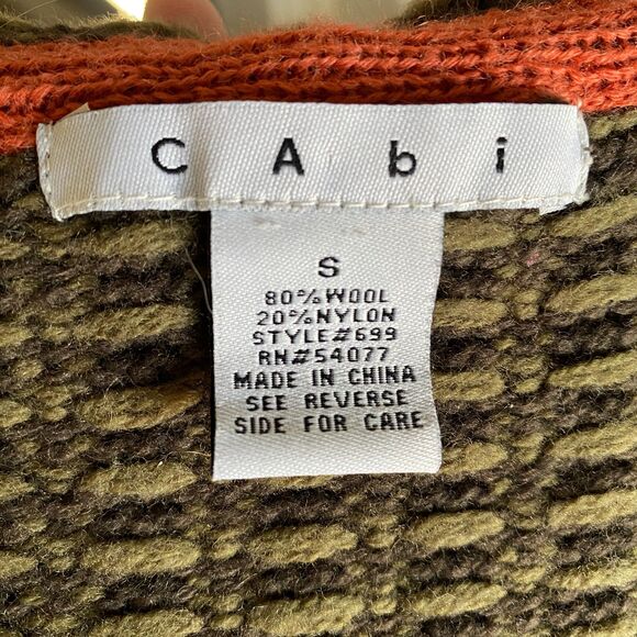 Cabi Wool Blend Long Cottagecore Embroidered Floral Hooded Zip Knit Sweater Sz S - Picture 12 of 14